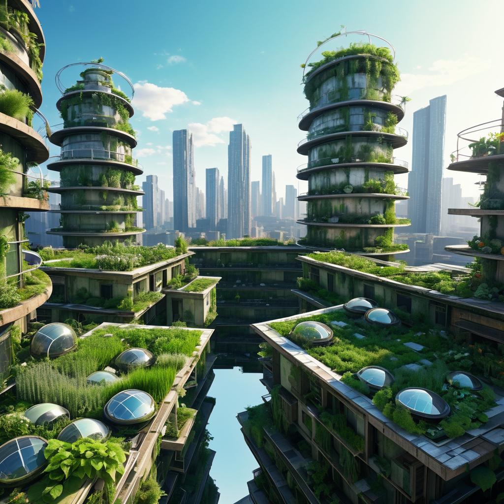 Futuristic Rooftop Garden in Metropolis