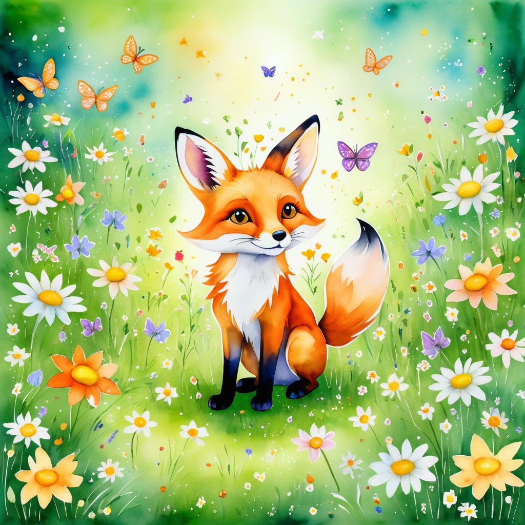 Whimsical Fox in a Magical Meadow