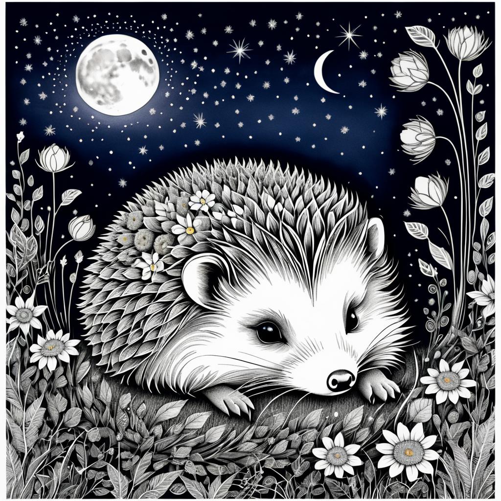 Charming Hedgehog in a Serene Garden