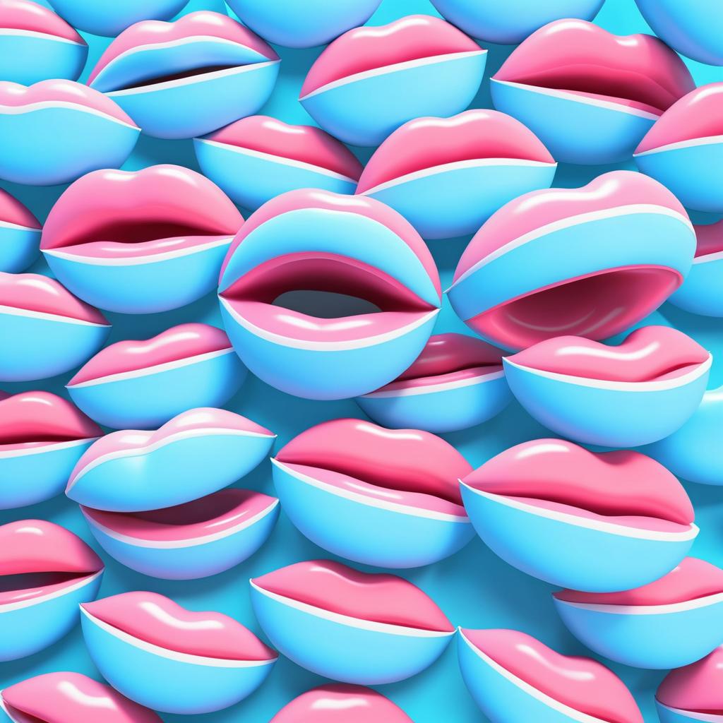 Vibrant 3D Pop Art Mouths Display