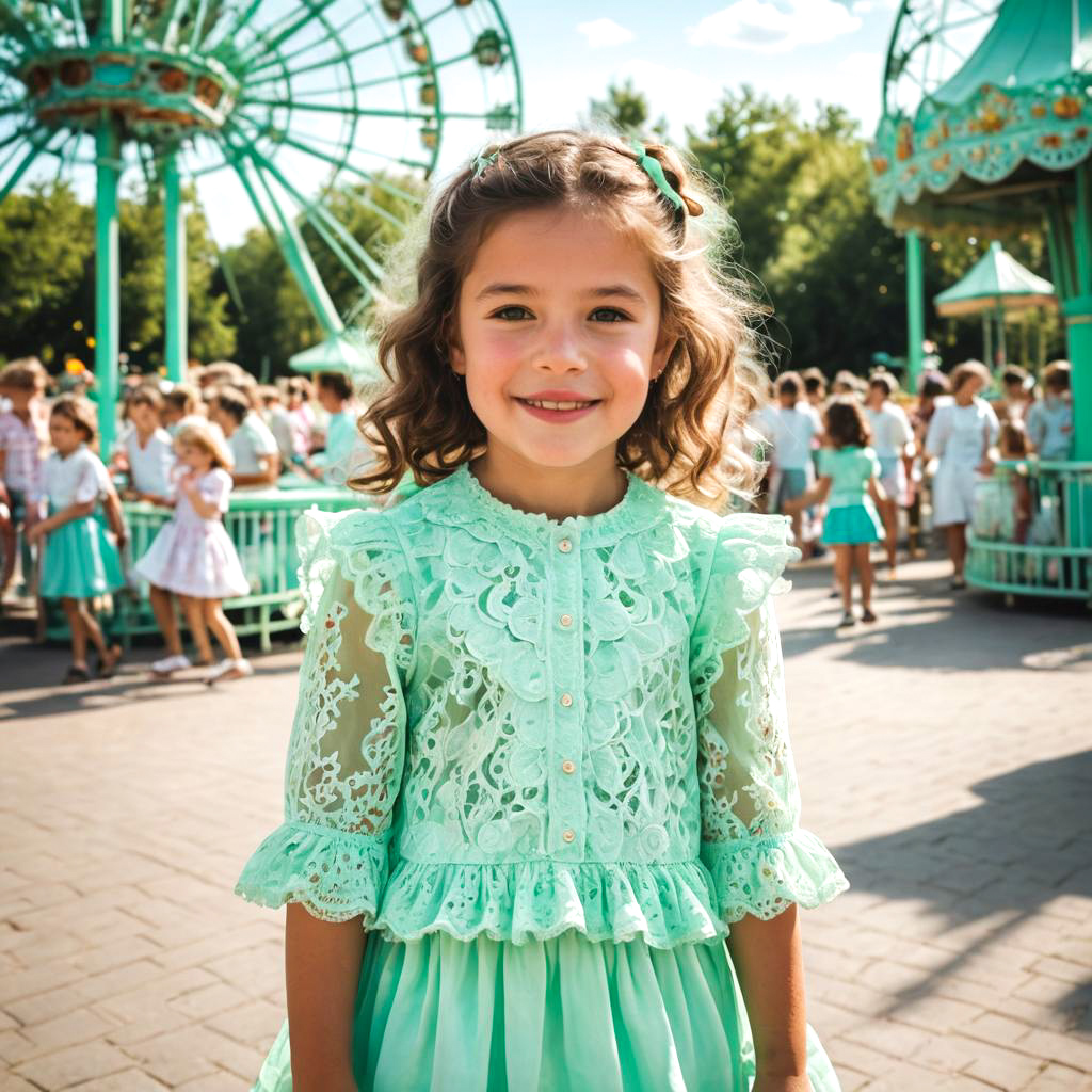 Cheerful Child at Amusement Park