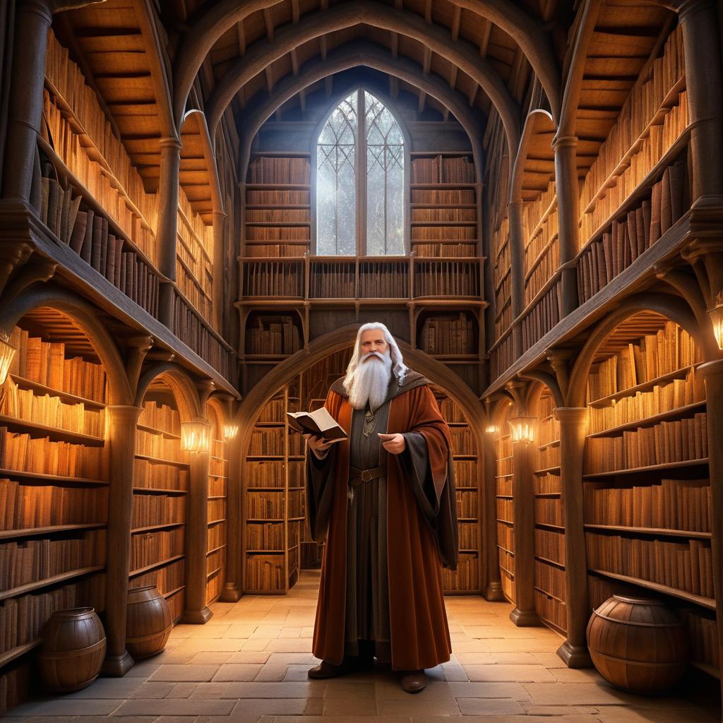 Enchanting Wizard at Library Entrance