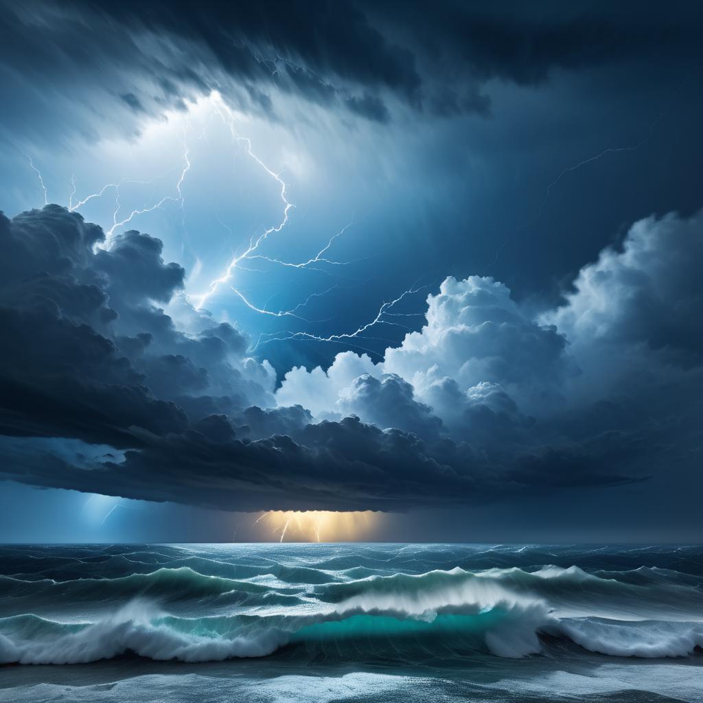 Stunning Ocean Thunderstorm Wallpaper