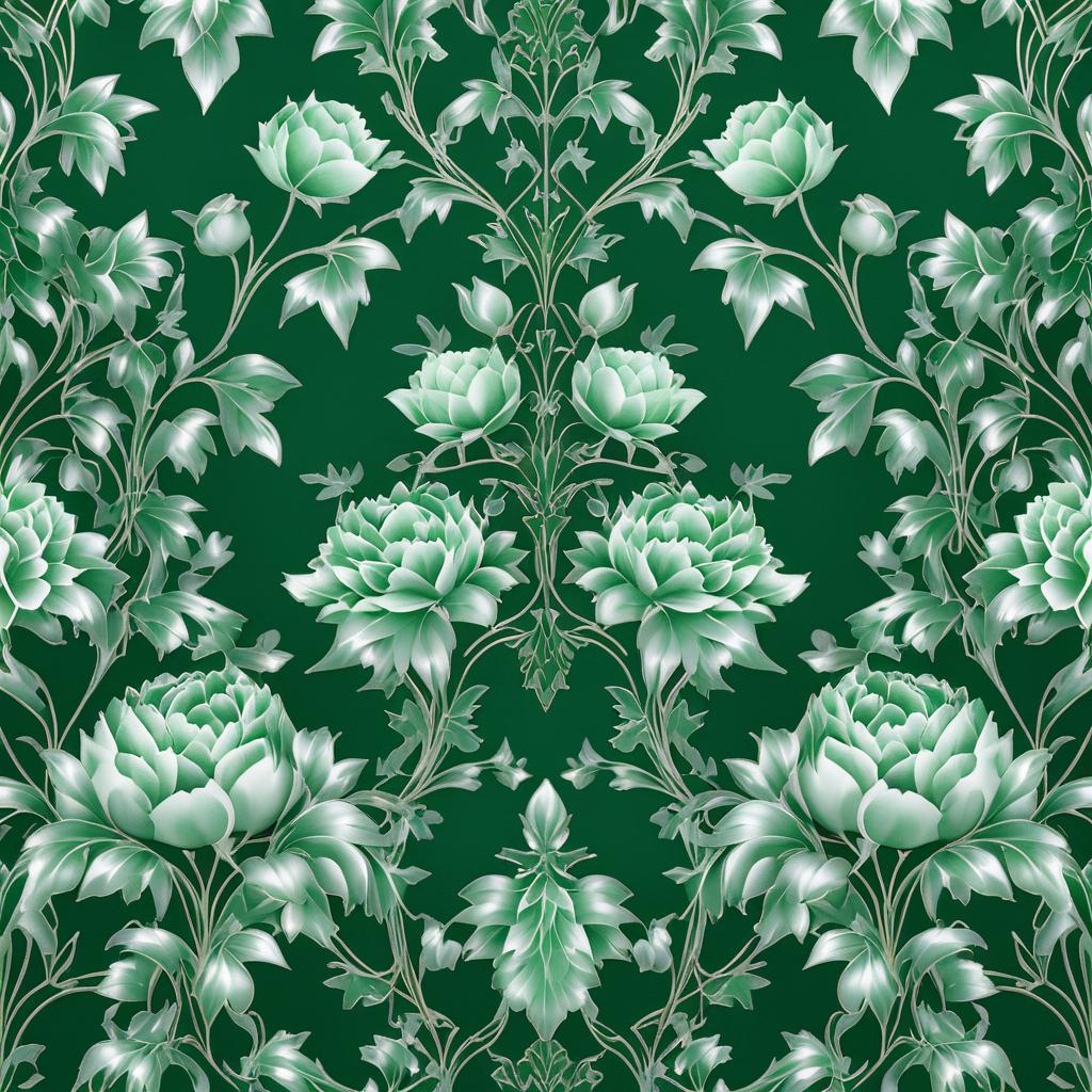 Luxurious Ivy and Peony Wallpaper Design