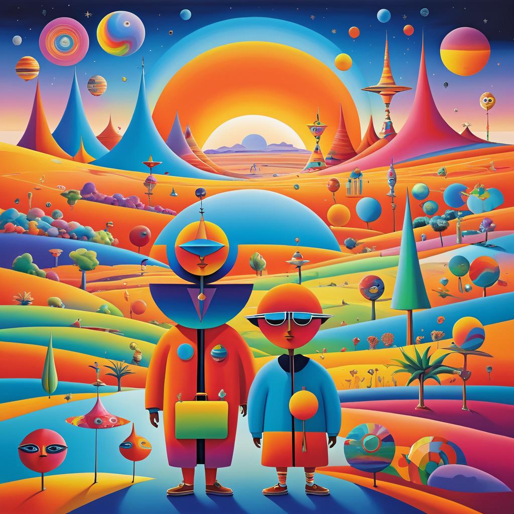 Vibrant Surreal Cosmic Travel Scene