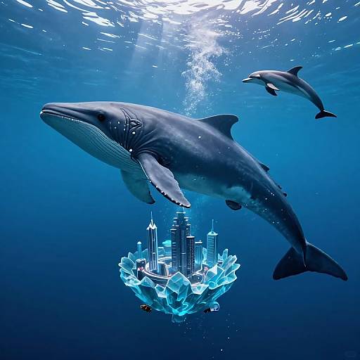 Colossal Leviathan with Futuristic City