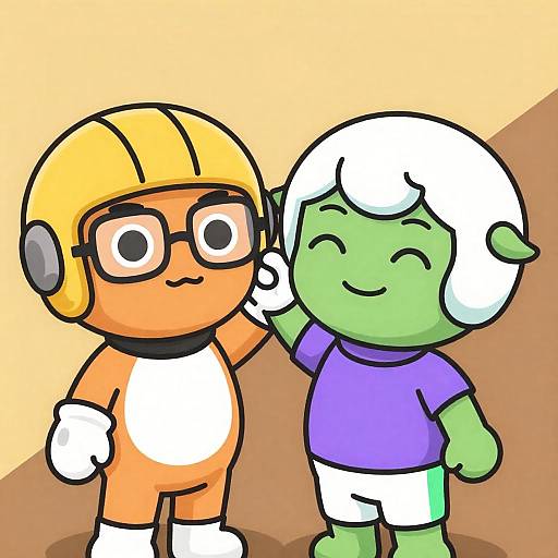 Cartoon Characters in Playful Interaction