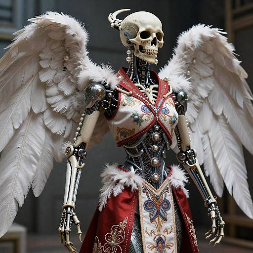 Biomechanical Death Angel in Art Nouveau Armor