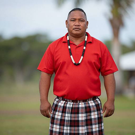 Samoan Man in Traditional Attire