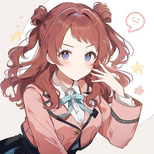 Illustration of Hanami saki, gakuen idolmaster in the style of Sorani (kaeru0768)