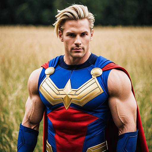Lifestyle costume photo of All might. Cosplay clothes
