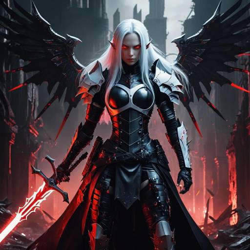 Cyber Gothic Warrior in Dystopian Fantasy