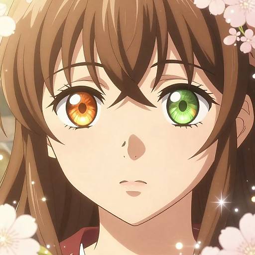 Close-up Anime Portrait with Hazel Eyes