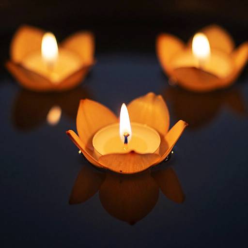 Glowing Floating Candles on Water