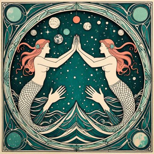 Art Nouveau Mermaids in Cosmic Space