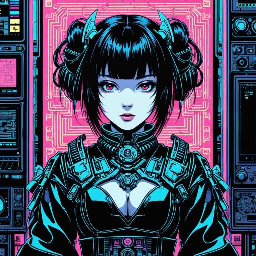 Cyberpunk Japanese Futuristic Female Android