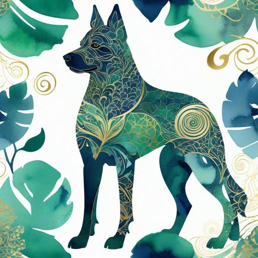Elegant Dog Silhouette in Decorative Style