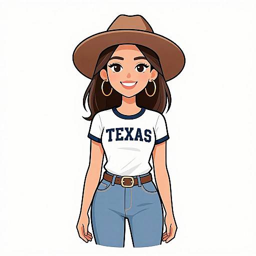 Smiling Woman in Texas Casual Outfit