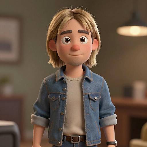 3D Cinematic Kurt Cobain Caricature