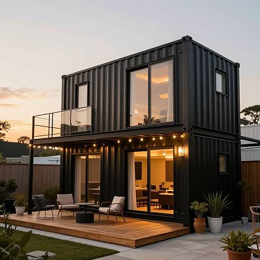 Modern Black Shipping Container Home