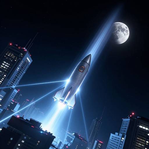 Futuristic Cyberpunk Rocket Launch