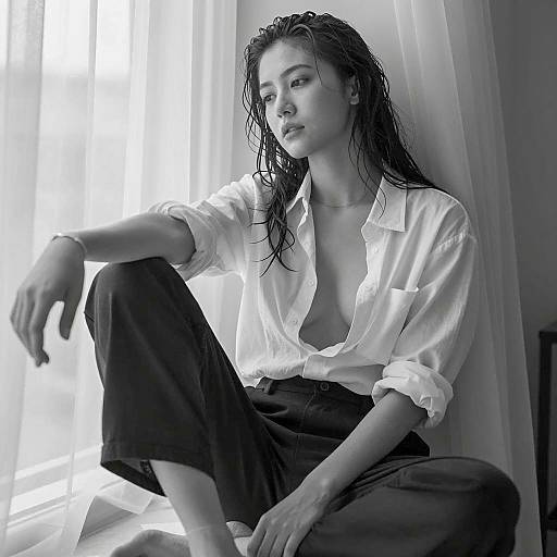 Dramatic Black and White Portrait