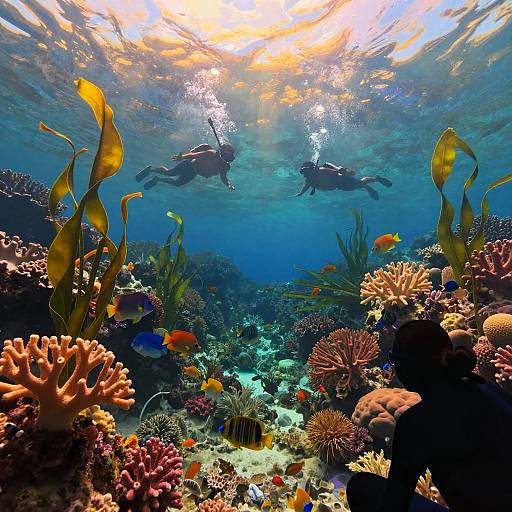 Sunlit Coral Reef in Rousseau Style