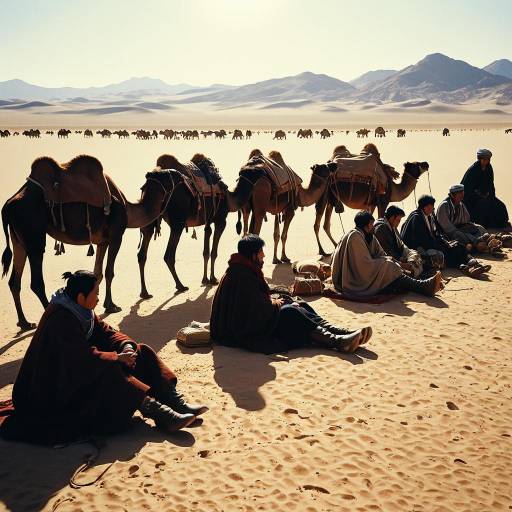 Nomadic Caravan in a Harsh Desert Nomadic Caravan in a Harsh Desert