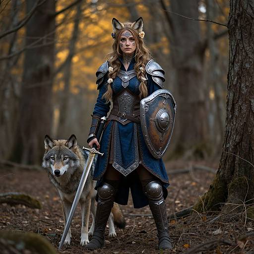 Fox Warrior in Enchanted Forest