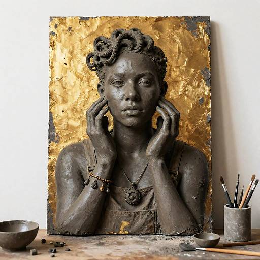 Mixed-Media Portrait of Queer Sculptor