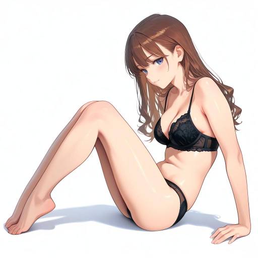 Slender Girl in Black Underwear Pose Slender Girl in Black Underwear Pose