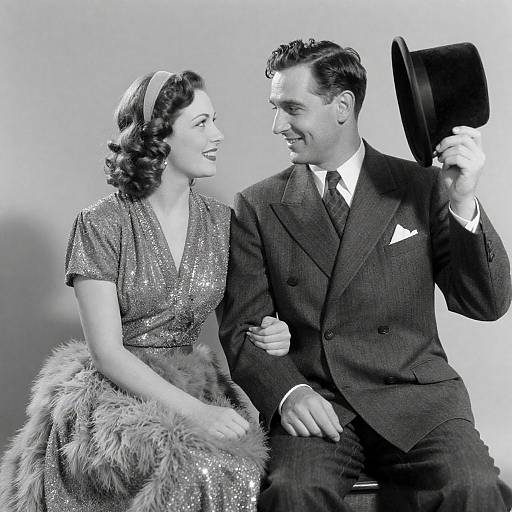 Elegant 1930s Couple in Black and White