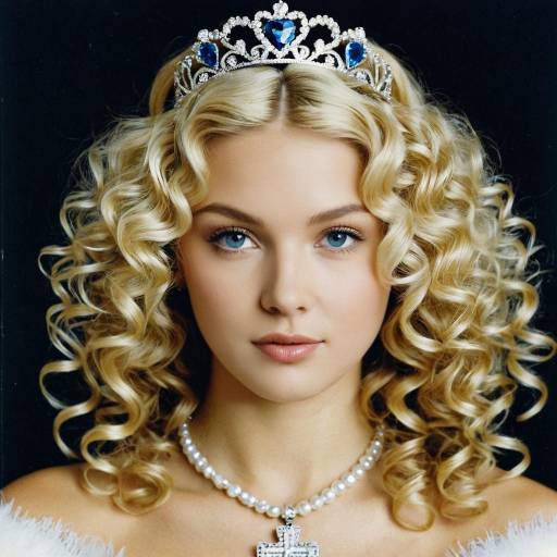 Realistic Blonde Wig with Jewelry and Tiara