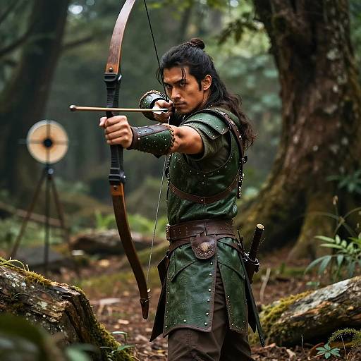 Rugged Male Ranger in Forest