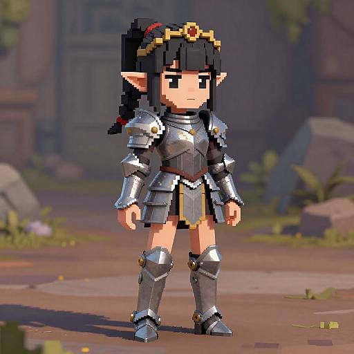 Dithered 16-bit Pixel Art Elf Girl