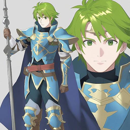Illustration of Alm (fire emblem), fire emblem in the style of Fuwa daisuke