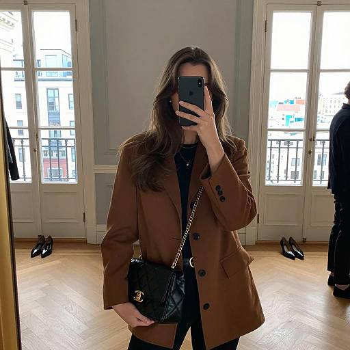 Elegant Mirror Selfie in Chic Room