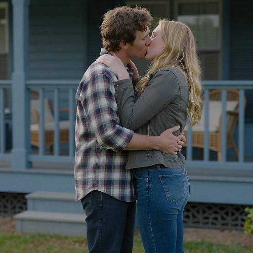 Passionate Kiss on a Cozy Porch