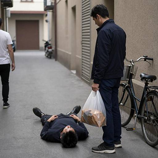 Urban Alleyway Scene with Characters