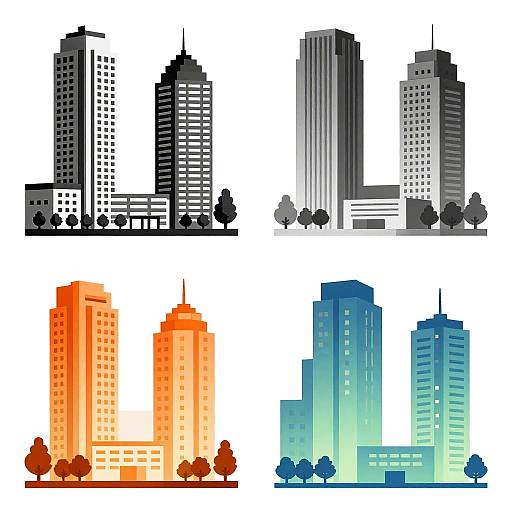 Abstract Pixelated Modern Architecture