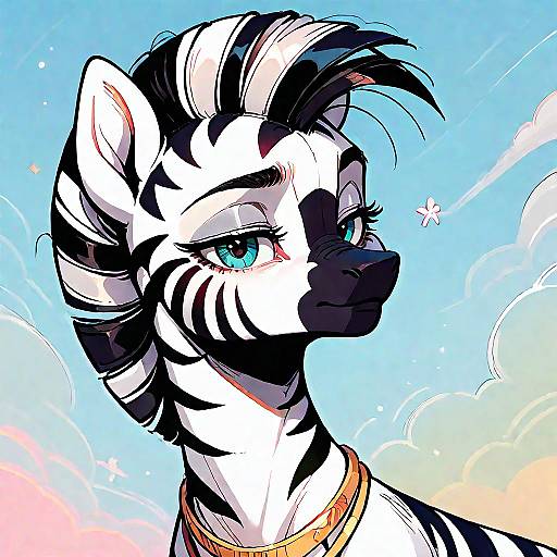 Solo Zebra Pony with Dark Teats