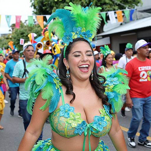 Joyful Woman in Vibrant Fiesta Costume