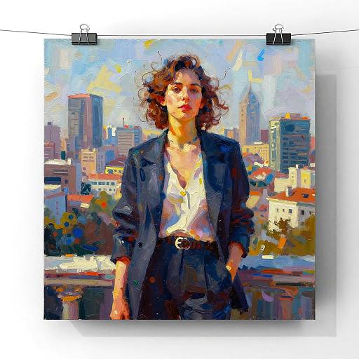 Abstract Classic Oil Style Cityscape