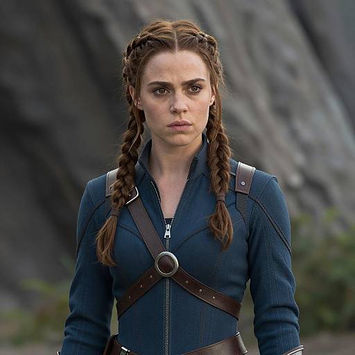 Woman in Braided Hair and Action-Hero Bodysuit