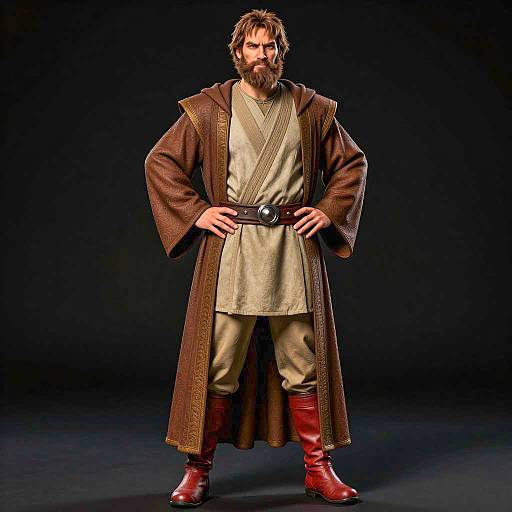 Confident Jedi-Style Character Illustration