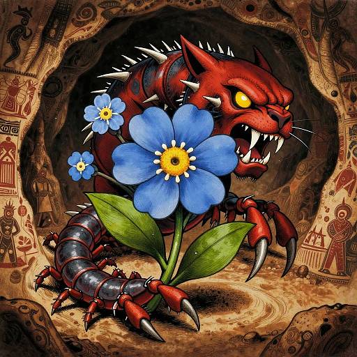 Fierce Floral-Animal Tribal Murals