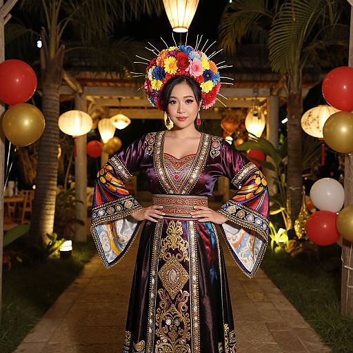 Southeast Asian Woman in Ethnic Costume