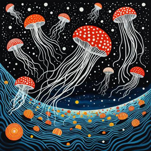 Cosmic Jellyfish Surreal Landscape
