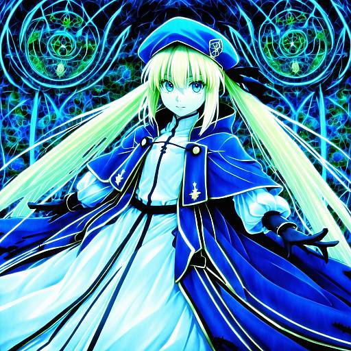 Illustration of Artoria caster (second ascension) (fate), fate/grand order in the style of Wada kazu