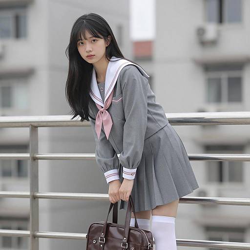 Urban Portrait of a Schoolgirl